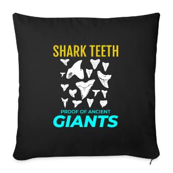 Dents de requin Collectionneur de fossiles Chasse Paléontologie - Housse de coussin décorative 45 x 45 cm - noir - Devant