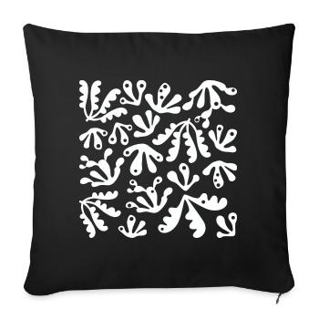 Abstrait Corail L Blanc - Housse de coussin décorative 45 x 45 cm - noir - Devant