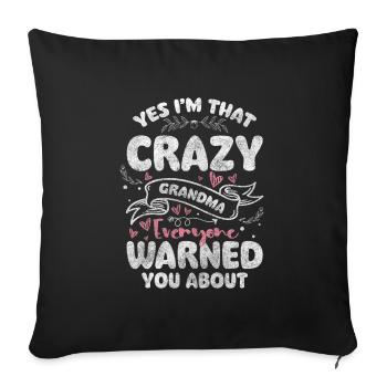 Grandma, grandchild, extended family, grandmother - Sofa pillowcase 17,3'' x 17,3'' (45 x 45 cm) - black - Front