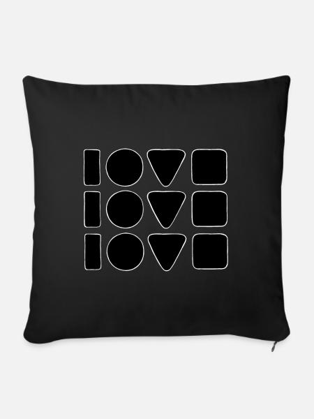 3x Liebe - Sofakissenbezug 45 x 45 cm - Schwarz