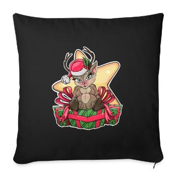 reindeer - Sofa pillowcase 17,3'' x 17,3'' (45 x 45 cm) - black - Front