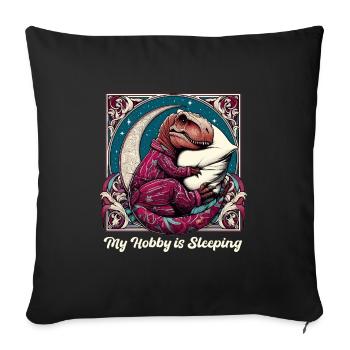 T-Rex Sleeping Hobby Cadeau - Housse de coussin décorative 45 x 45 cm - noir - Devant