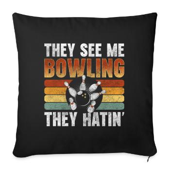 Bowler Strike Split Leisure - Housse de coussin décorative 45 x 45 cm - noir - Devant
