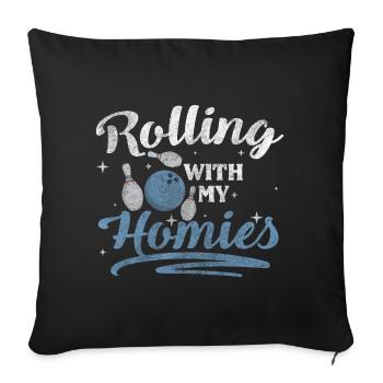 Bowler Sports Loisirs - Housse de coussin décorative 45 x 45 cm - noir - Devant