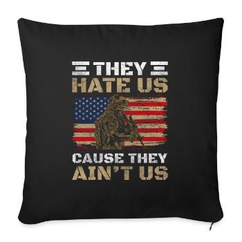 United States Flag Citizen - Sofa pillowcase 17,3'' x 17,3'' (45 x 45 cm) - black - Front