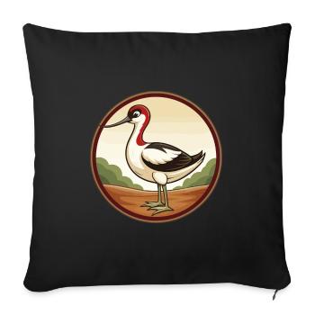 Avocet Colorful Kawaii Cartoon Character Clipart - Sofa pillowcase 17,3'' x 17,3'' (45 x 45 cm) - black - Front