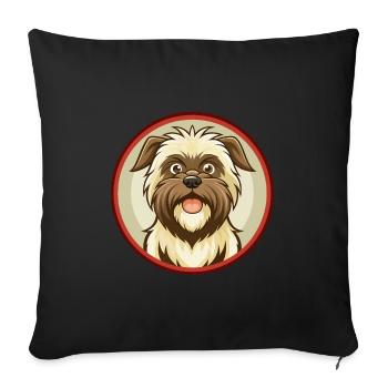 Affenpinscher Dog Colorful Kawaii Cartoon Clipart - Sofa pillowcase 17,3'' x 17,3'' (45 x 45 cm) - black - Front