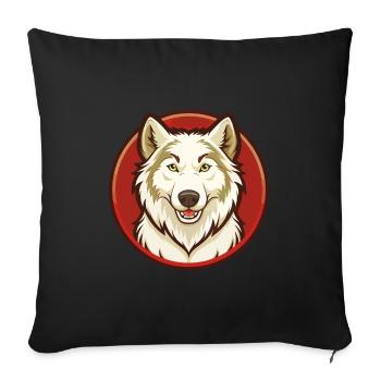 Arctic Wolf Colorful Kawaii Cartoon Character Pet - Sofa pillowcase 17,3'' x 17,3'' (45 x 45 cm) - black - Front