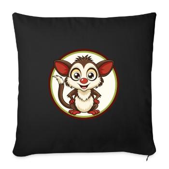 Aye Aye Bunte Kawaii Cartoon Figur Clipart - Sofakissenbezug 45 x 45 cm - Schwarz - Vorne