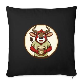 Bongo coloré Kawaii Dessin animé Personnage Clipart - Housse de coussin décorative 45 x 45 cm - noir - Devant