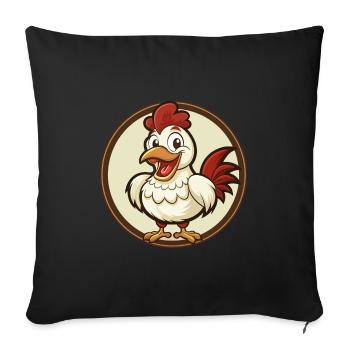 Chicken Colorful Kawaii Cartoon Character Clipart - Sofa pillowcase 17,3'' x 17,3'' (45 x 45 cm) - black - Front