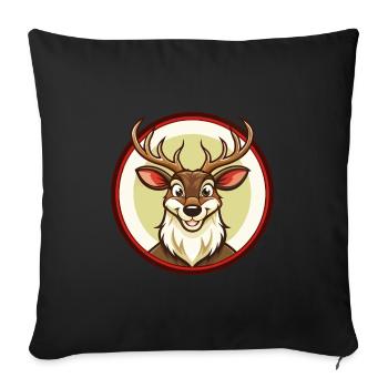 Deer Colorful Kawaii Cartoon Character Clipart Pet - Sofa pillowcase 17,3'' x 17,3'' (45 x 45 cm) - black - Front