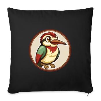 Bee Eater Colorful Kawaii Cartoon Character Pet - Sofa pillowcase 17,3'' x 17,3'' (45 x 45 cm) - black - Front