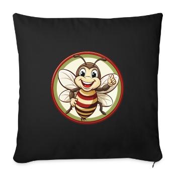Bee Colorful Kawaii Cartoon Character Clipart Pet - Sofa pillowcase 17,3'' x 17,3'' (45 x 45 cm) - black - Front