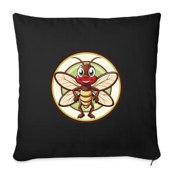 Dragonfly Colorful Kawaii Cartoon Character Pet - Sofa pillowcase 17,3'' x 17,3'' (45 x 45 cm) - black - Front