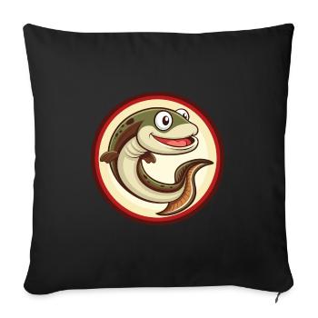 Eel Colorful Kawaii Cartoon Character Clipart Pet - Sofa pillowcase 17,3'' x 17,3'' (45 x 45 cm) - black - Front