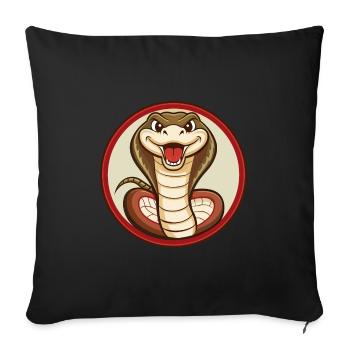 Cobra Colorful Kawaii Cartoon Character Clipart - Sofa pillowcase 17,3'' x 17,3'' (45 x 45 cm) - black - Front