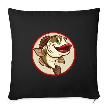 Fish Colorful Kawaii Cartoon Character Clipart Pet - Sofa pillowcase 17,3'' x 17,3'' (45 x 45 cm) - black - Front