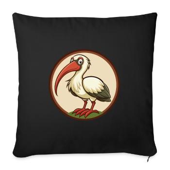 Ibis Colorful Kawaii Cartoon Character Clipart Pet - Sofa pillowcase 17,3'' x 17,3'' (45 x 45 cm) - black - Front