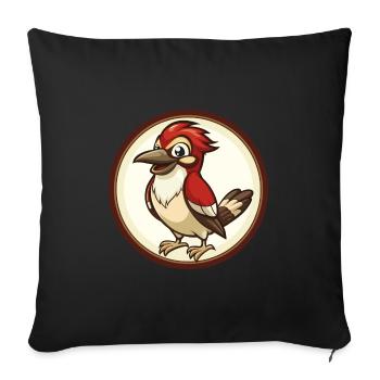 Jay Bird Bunte Kawaii Cartoon Figur Clipart - Sofakissenbezug 45 x 45 cm - Schwarz - Vorne