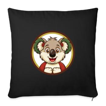 Koala Bunte Kawaii Cartoon Figur Clipart - Sofakissenbezug 45 x 45 cm - Schwarz - Vorne