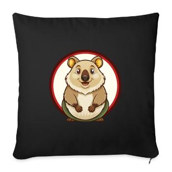 Quokka Colorful Kawaii Cartoon Character Clipart - Sofa pillowcase 17,3'' x 17,3'' (45 x 45 cm) - black - Front