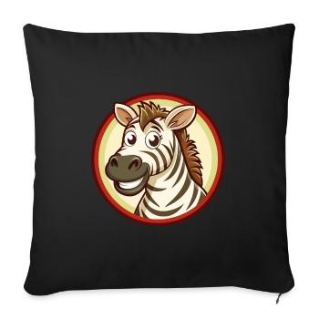 Zebra Bunte Kawaii Cartoon Charakter Clipart - Sofakissenbezug 45 x 45 cm - Schwarz - Vorne