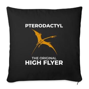 Pterodactyl Dinosaur Fossil Hunting Paleontology - Sofa pillowcase 17,3'' x 17,3'' (45 x 45 cm) - black - Front