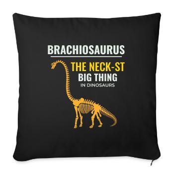 Brachiosaure dinosaure dinosaure dinosaure chasse aux fossiles - Housse de coussin décorative 45 x 45 cm - noir - Devant