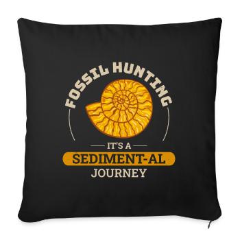 Fossil Hunting Paleontology Collector Prehistoric - Sofa pillowcase 17,3'' x 17,3'' (45 x 45 cm) - black - Front