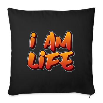 I am life zen attitude - Housse de coussin décorative 45 x 45 cm - noir - Devant