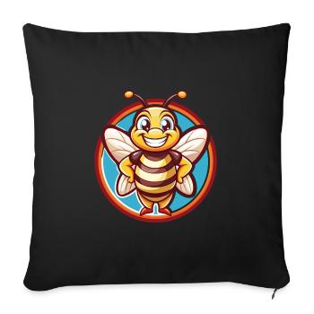 Bee Cute Funny Kawaii Cartoon Clipart Animal Pet - Sofa pillowcase 17,3'' x 17,3'' (45 x 45 cm) - black - Front