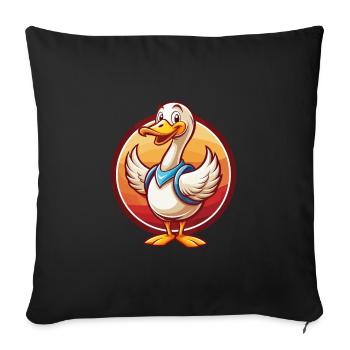 Goose Cute Funny Kawaii Cartoon Clipart Animal Pet - Sofa pillowcase 17,3'' x 17,3'' (45 x 45 cm) - black - Front