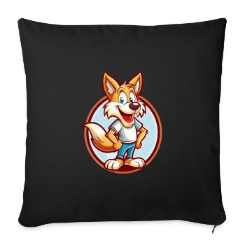 Coyote Funny Kawaii Cartoon Clipart Animal Pet - Sofa pillowcase 17,3'' x 17,3'' (45 x 45 cm) - black - Front