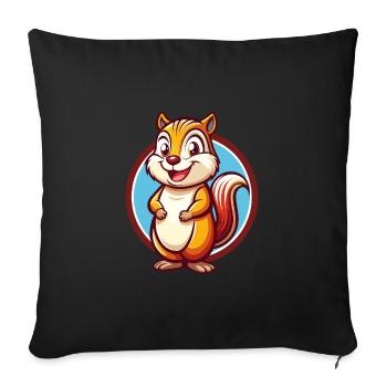 Chipmunk Funny Kawaii Cartoon Clipart Animal Pet - Sofa pillowcase 17,3'' x 17,3'' (45 x 45 cm) - black - Front