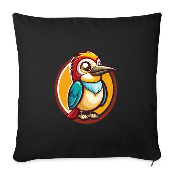 Bee Eater Funny Kawaii Cartoon Clipart Animal Pet - Sofa pillowcase 17,3'' x 17,3'' (45 x 45 cm) - black - Front
