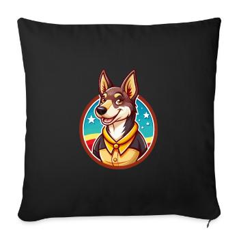 Australian Kelpie Dog Funny Kawaii Cartoon Animal - Sofa pillowcase 17,3'' x 17,3'' (45 x 45 cm) - black - Front