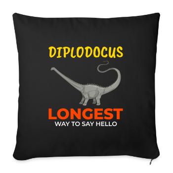Diplodocus Dinosaur Fossil Hunting Paleontology - Sofa pillowcase 17,3'' x 17,3'' (45 x 45 cm) - black - Front