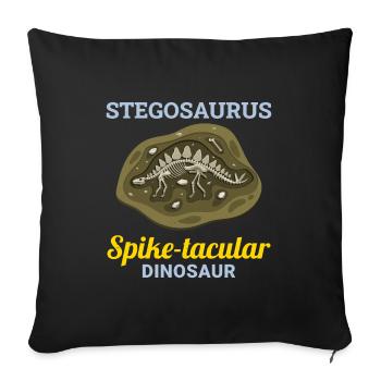 Stegosaurus Dinosaur Dino Fossil Paleontologist - Sofa pillowcase 17,3'' x 17,3'' (45 x 45 cm) - black - Front