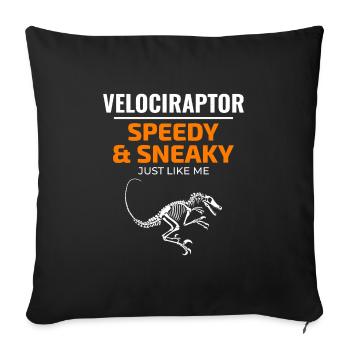 Velociraptor Dinosaur Dino Fossil Hunting - Sofa pillowcase 17,3'' x 17,3'' (45 x 45 cm) - black - Front
