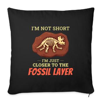 Fossil Hunting Paleontology Collector Geology - Sofa pillowcase 17,3'' x 17,3'' (45 x 45 cm) - black - Front