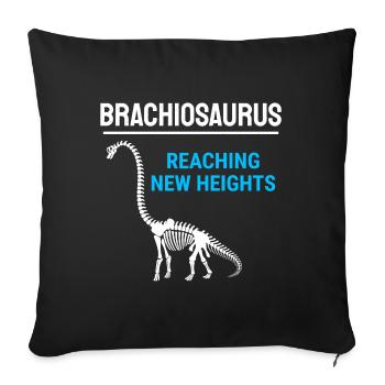Brachiosaure dinosaure dinosaure chasse aux fossiles chasseur - Housse de coussin décorative 45 x 45 cm - noir - Devant