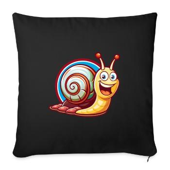 Snail Cute Funny Kawaii Cartoon Clipart Animal Pet - Sofa pillowcase 17,3'' x 17,3'' (45 x 45 cm) - black - Front