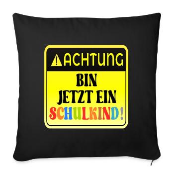 EINSCHULUNG SCHULKIND GRUNDSCHULE - Sofakissenbezug 45 x 45 cm - Schwarz - Vorne