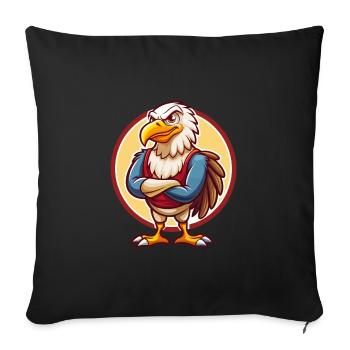 Geier Lustig Kawaii Cartoon Clipart Tier Haustier - Sofakissenbezug 45 x 45 cm - Schwarz - Vorne