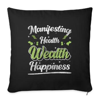 Money Fortune Happiness - Sofa pillowcase 17,3'' x 17,3'' (45 x 45 cm) - black - Front