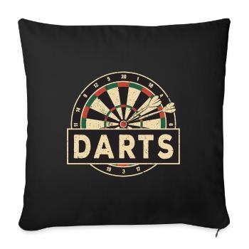 Darts Darts Darts Player Dartboard Retro - Sofa pillowcase 17,3'' x 17,3'' (45 x 45 cm) - black - Front