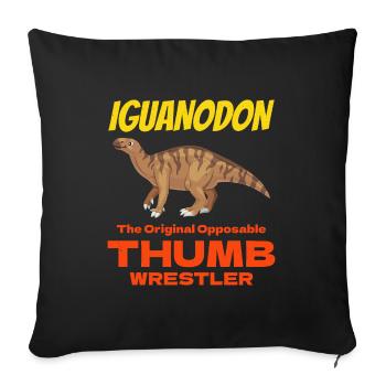 Iguanodon Dinosaure Dino Paléontologue Fossile - Housse de coussin décorative 45 x 45 cm - noir - Devant