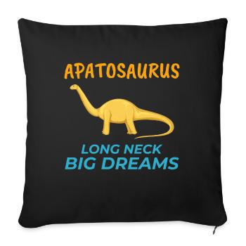 Apatosaurus Dinosaur Dino Paleontologist Fossil - Sofa pillowcase 17,3'' x 17,3'' (45 x 45 cm) - black - Front