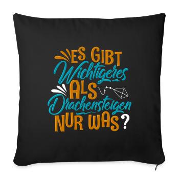 Drachensteigen Drachen Steigen - Sofakissenbezug 45 x 45 cm - Schwarz - Vorne